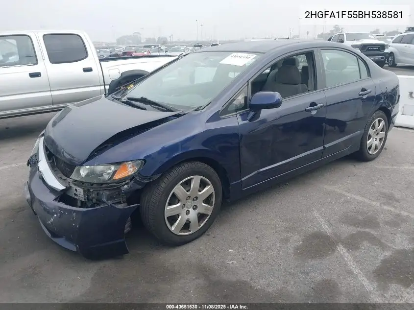 2HGFA1F55BH538581 2011 Honda Civic Lx