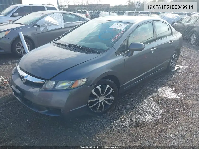 19XFA1F51BE049914 2011 Honda Civic Lx