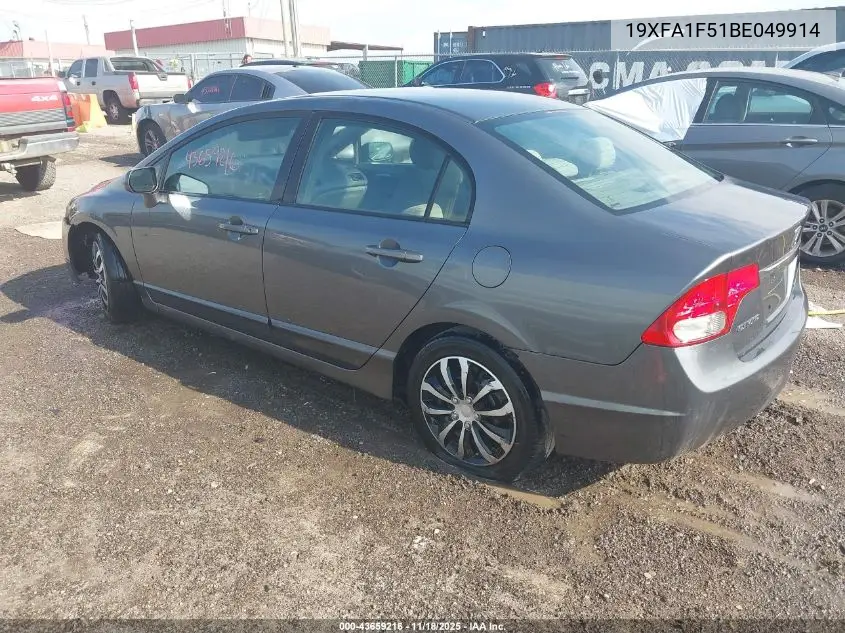 19XFA1F51BE049914 2011 Honda Civic Lx