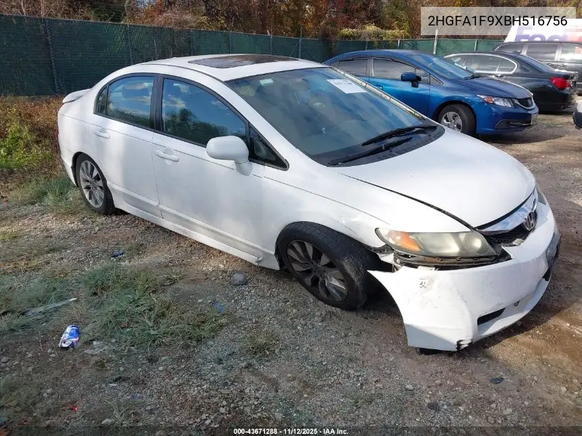 2HGFA1F9XBH516756 2011 Honda Civic Ex-L