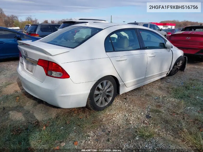 2HGFA1F9XBH516756 2011 Honda Civic Ex-L