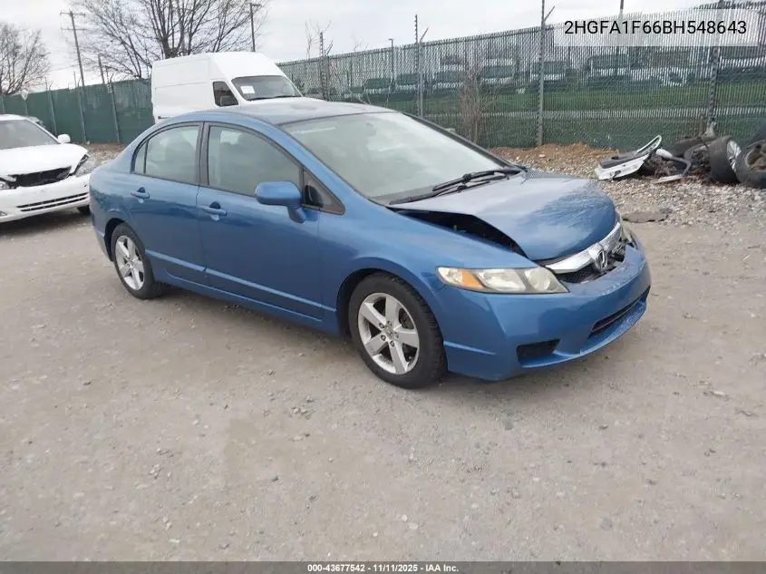 2HGFA1F66BH548643 2011 Honda Civic Lx-S