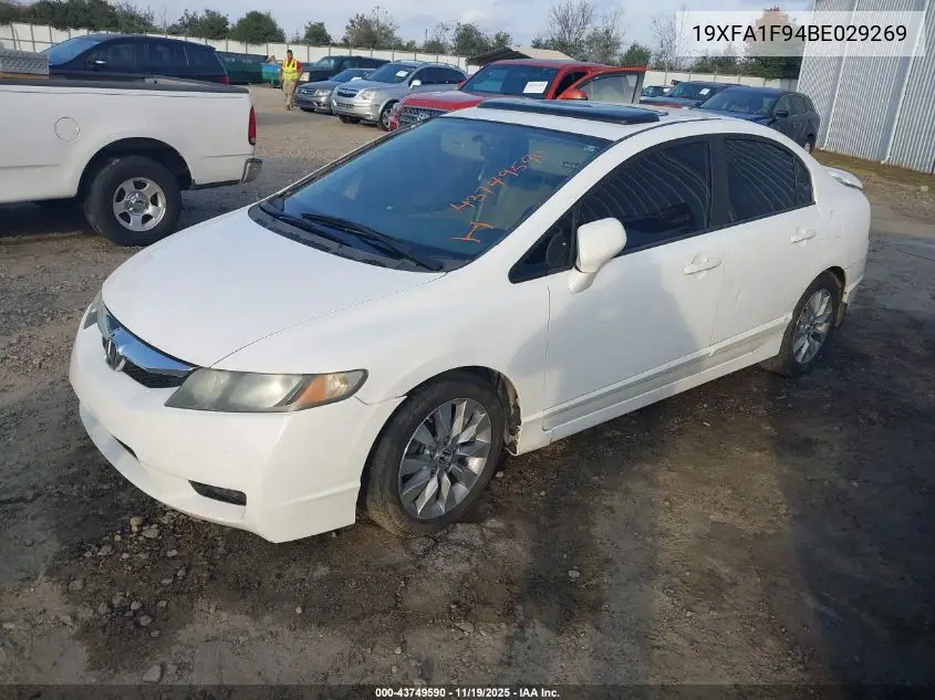19XFA1F94BE029269 2011 Honda Civic Ex-L