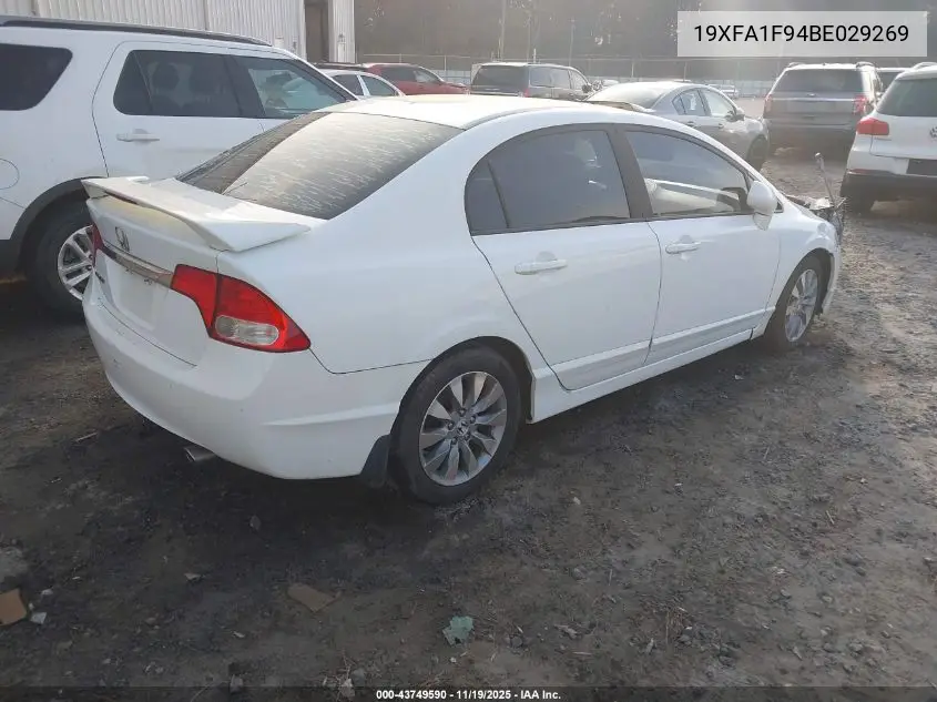 19XFA1F94BE029269 2011 Honda Civic Ex-L