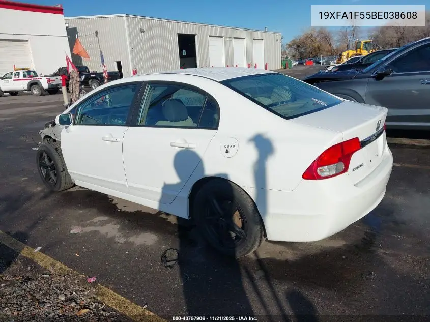 19XFA1F55BE038608 2011 Honda Civic Lx