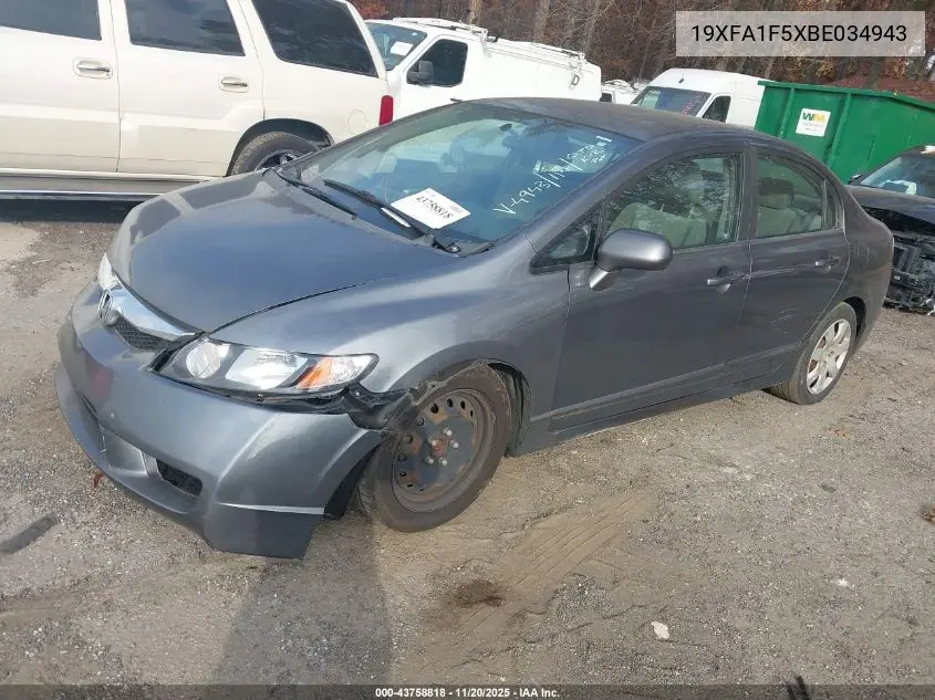 19XFA1F5XBE034943 2011 Honda Civic Lx