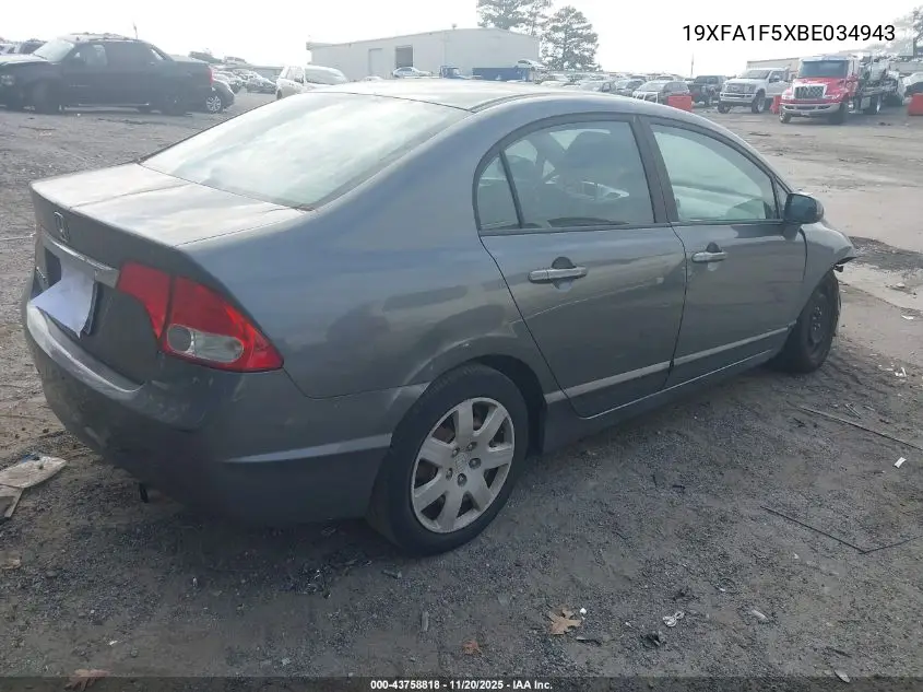 19XFA1F5XBE034943 2011 Honda Civic Lx