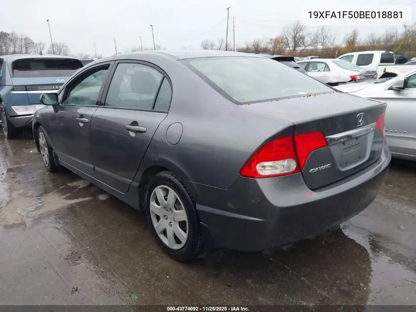 19XFA1F50BE018881 2011 Honda Civic Lx