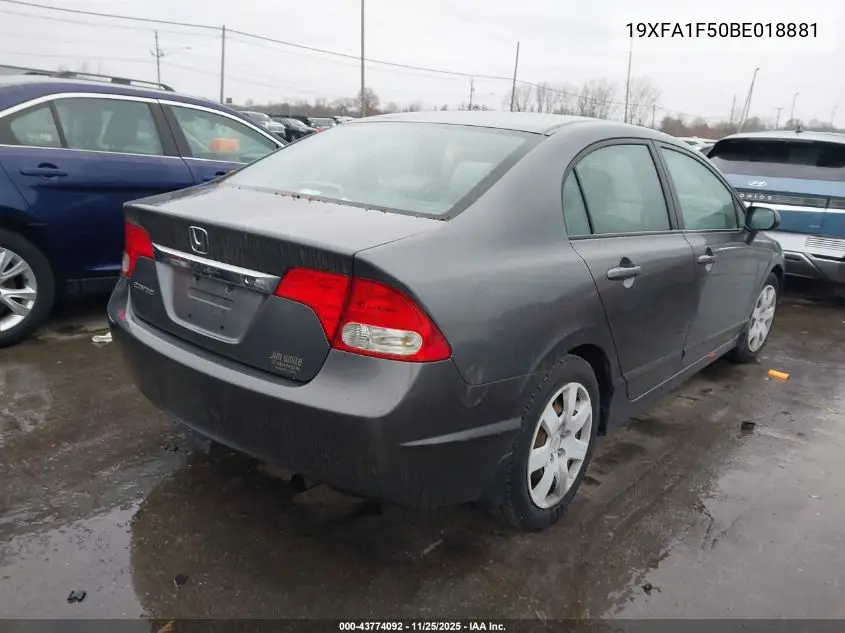 19XFA1F50BE018881 2011 Honda Civic Lx