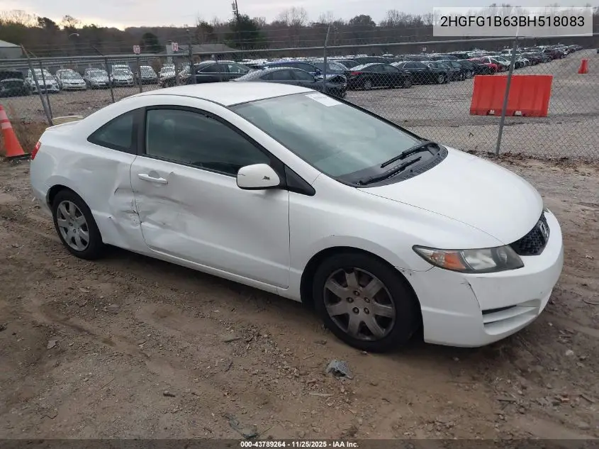 2HGFG1B63BH518083 2011 Honda Civic Lx