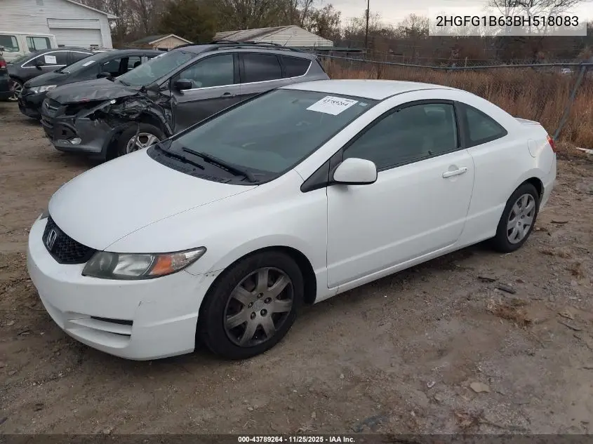 2HGFG1B63BH518083 2011 Honda Civic Lx