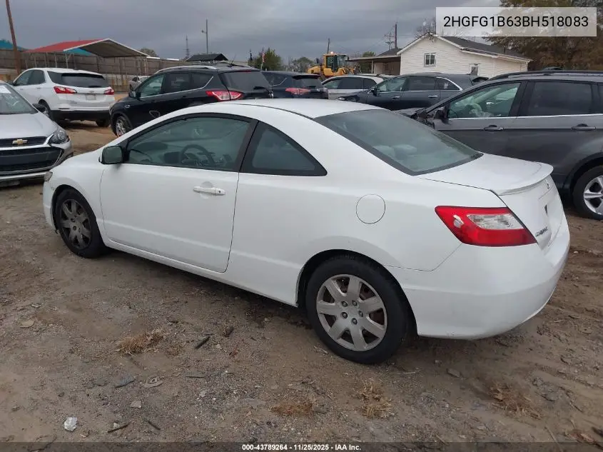 2HGFG1B63BH518083 2011 Honda Civic Lx