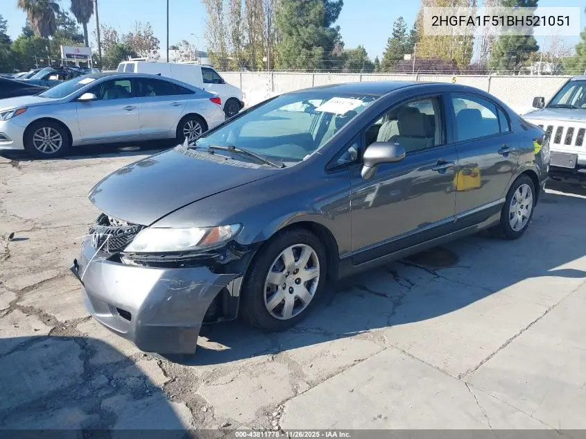 2HGFA1F51BH521051 2011 Honda Civic Lx