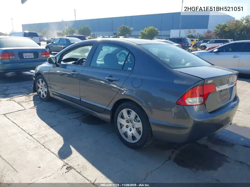 2HGFA1F51BH521051 2011 Honda Civic Lx