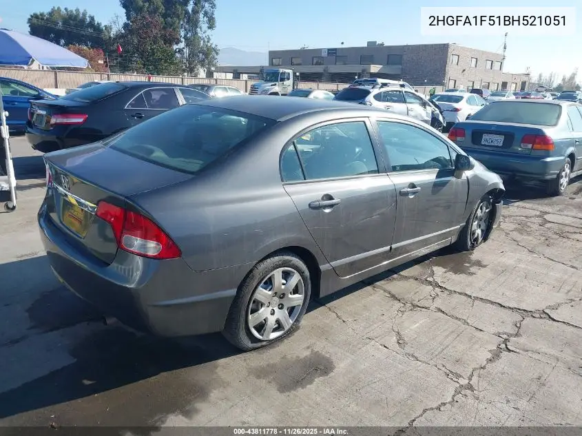 2HGFA1F51BH521051 2011 Honda Civic Lx