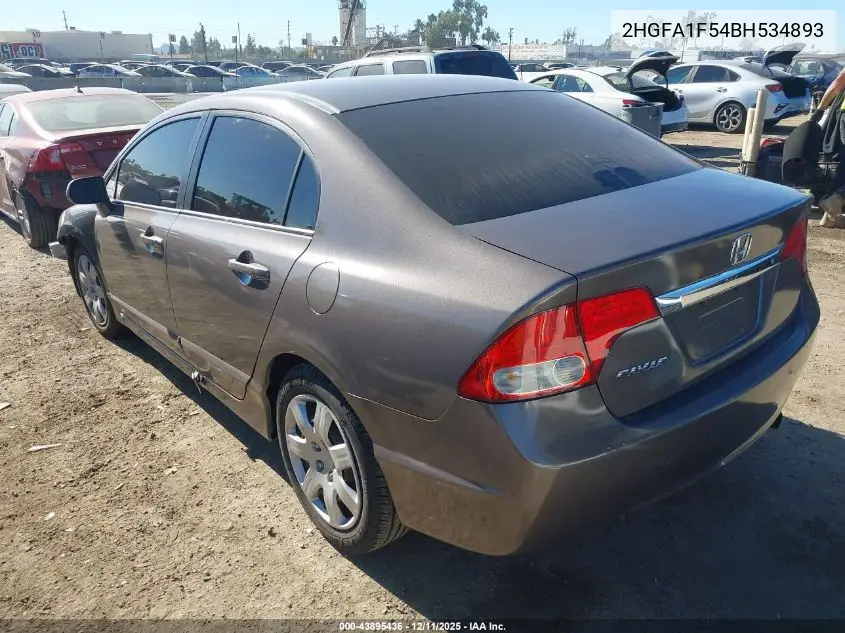 2HGFA1F54BH534893 2011 Honda Civic Lx