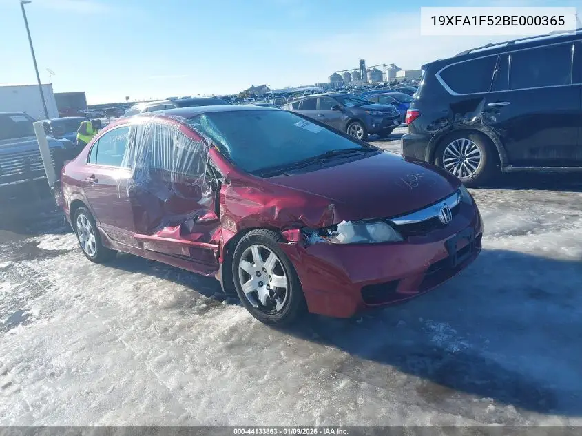 19XFA1F52BE000365 2011 Honda Civic Lx