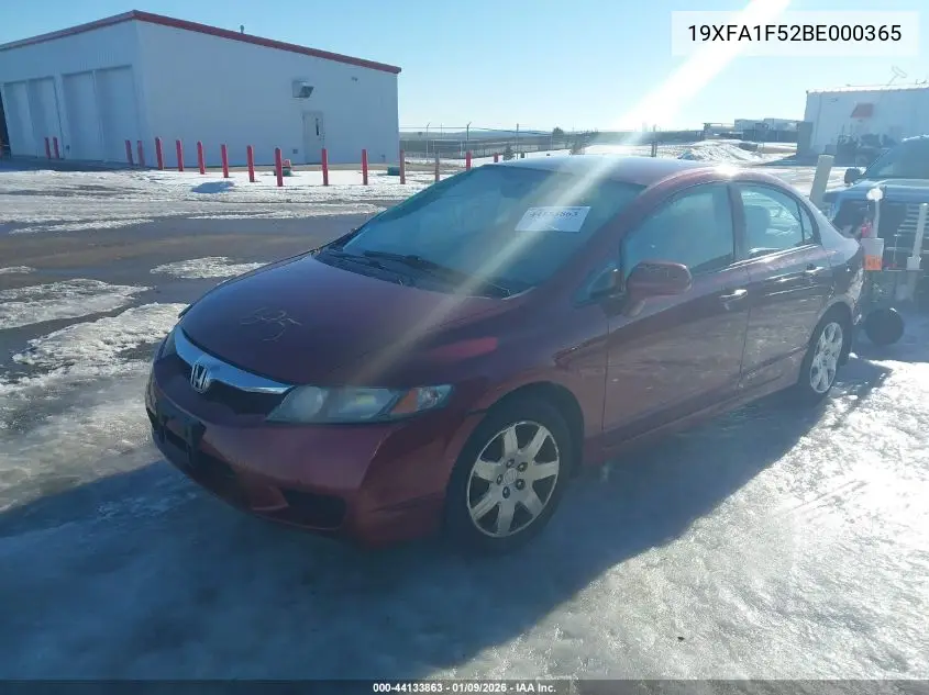 19XFA1F52BE000365 2011 Honda Civic Lx
