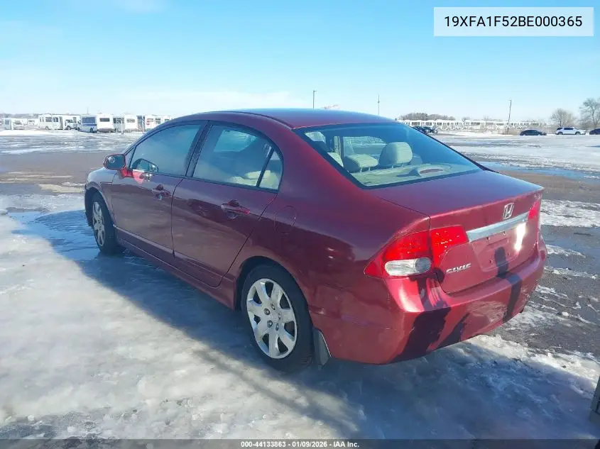 19XFA1F52BE000365 2011 Honda Civic Lx