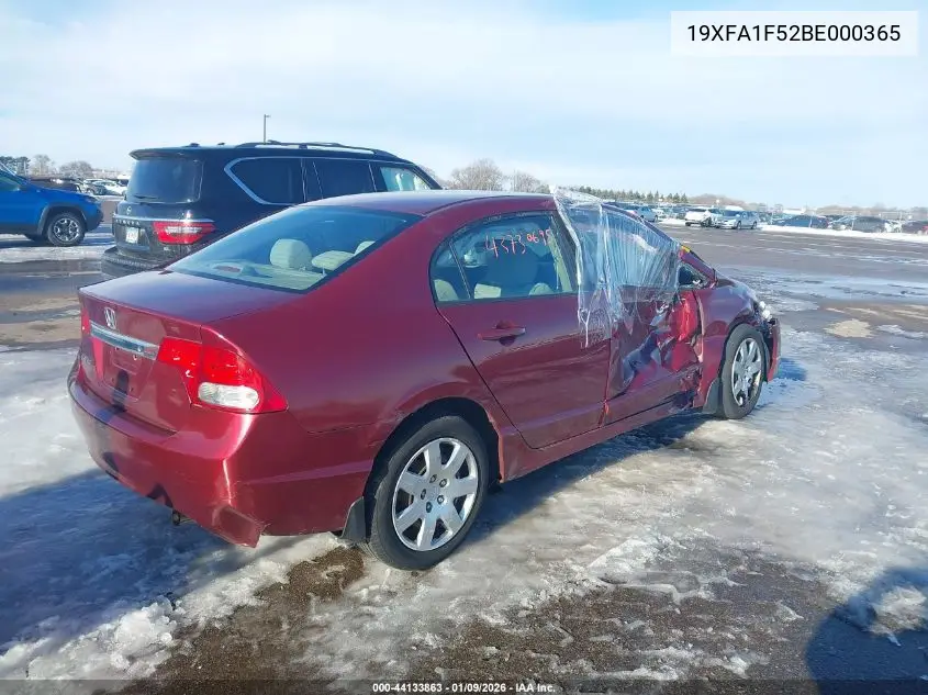 19XFA1F52BE000365 2011 Honda Civic Lx
