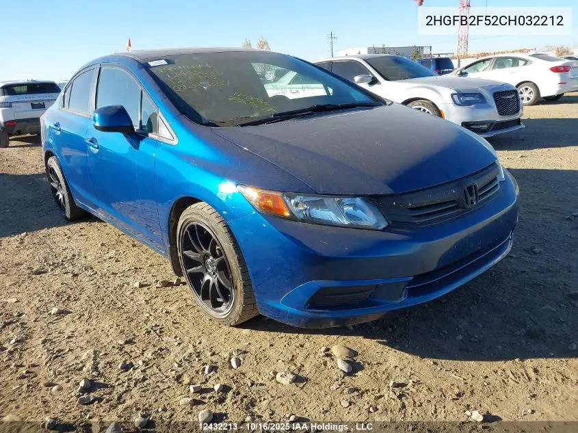 2HGFB2F52CH032212 2012 Honda Civic Ex 4Dr