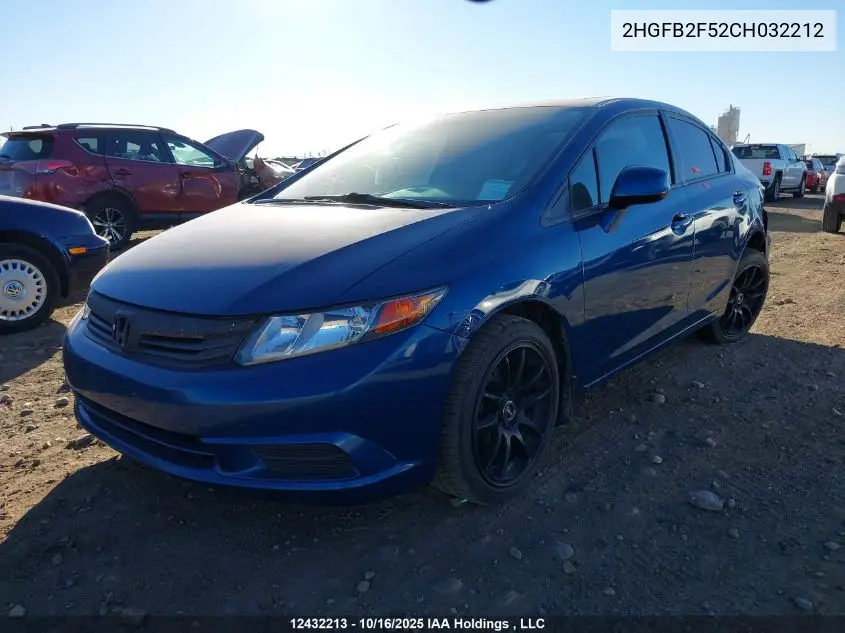 2HGFB2F52CH032212 2012 Honda Civic Ex 4Dr