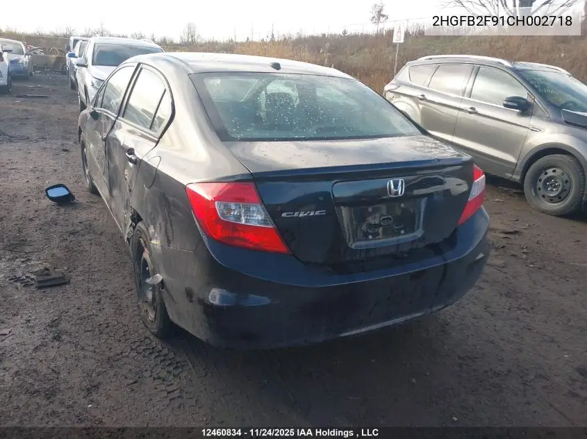 2HGFB2F91CH002718 2012 Honda Civic Ex-L