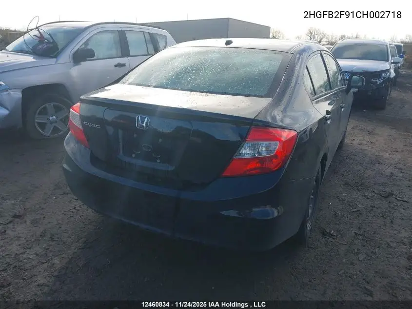 2HGFB2F91CH002718 2012 Honda Civic Ex-L