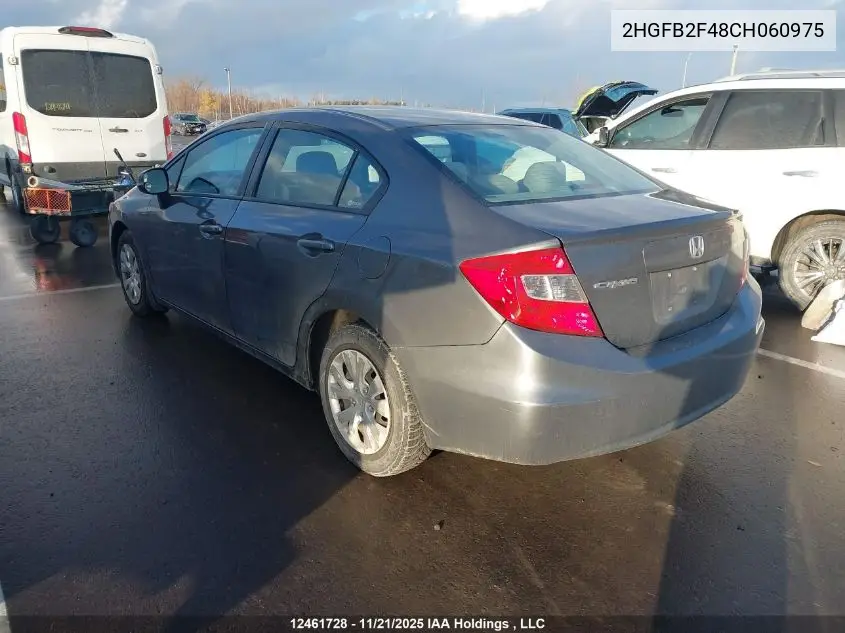 2HGFB2F48CH060975 2012 Honda Civic Lx