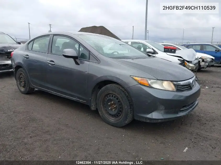 2HGFB2F49CH110539 2012 Honda Civic Lx