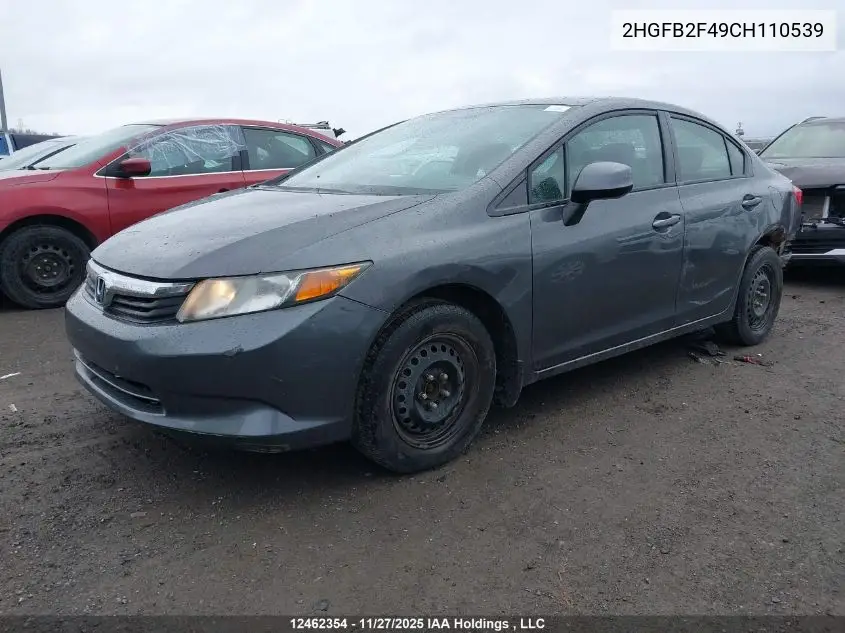 2HGFB2F49CH110539 2012 Honda Civic Lx