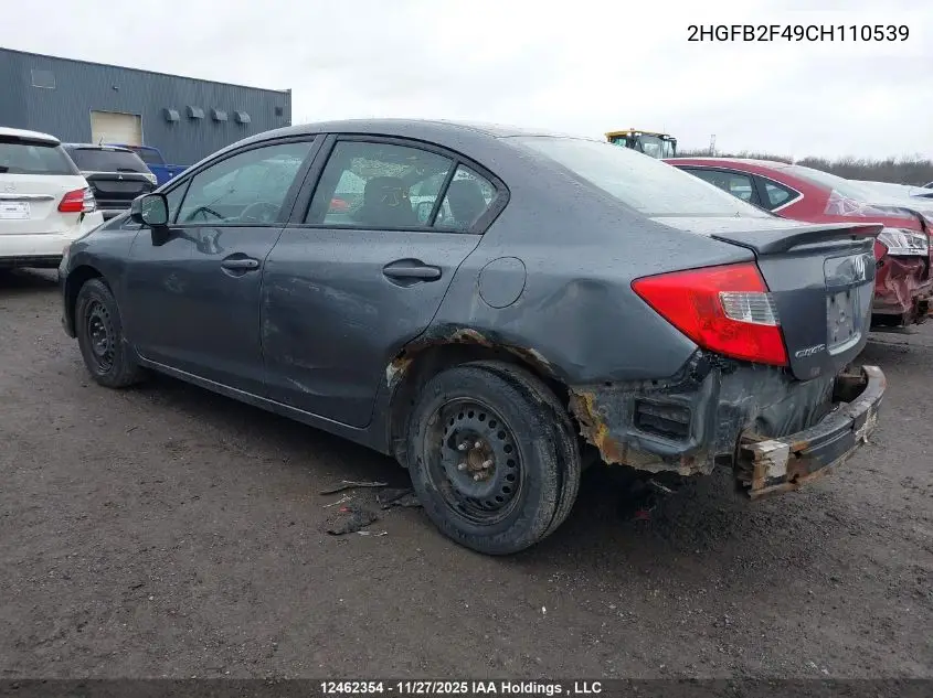 2HGFB2F49CH110539 2012 Honda Civic Lx