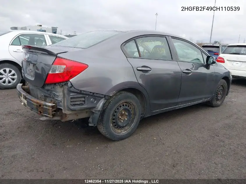 2HGFB2F49CH110539 2012 Honda Civic Lx