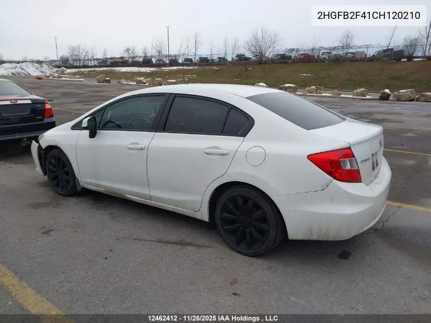 2HGFB2F41CH120210 2012 Honda Civic Lx