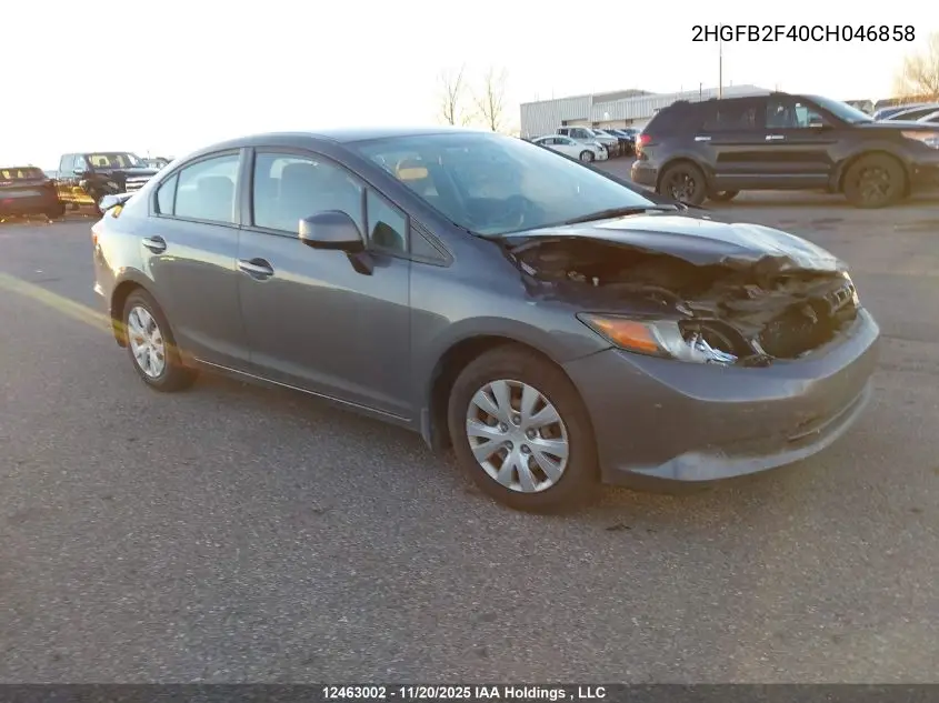 2HGFB2F40CH046858 2012 Honda Civic Lx