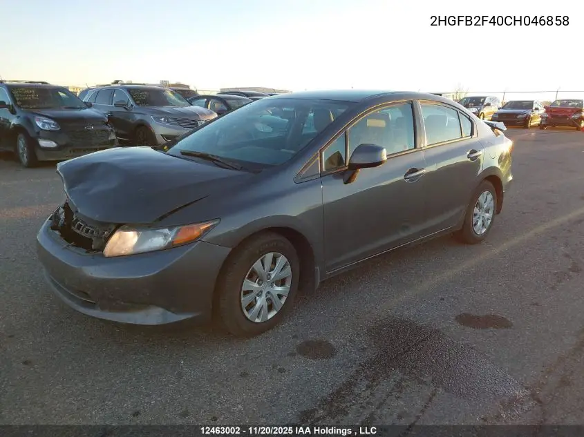 2HGFB2F40CH046858 2012 Honda Civic Lx