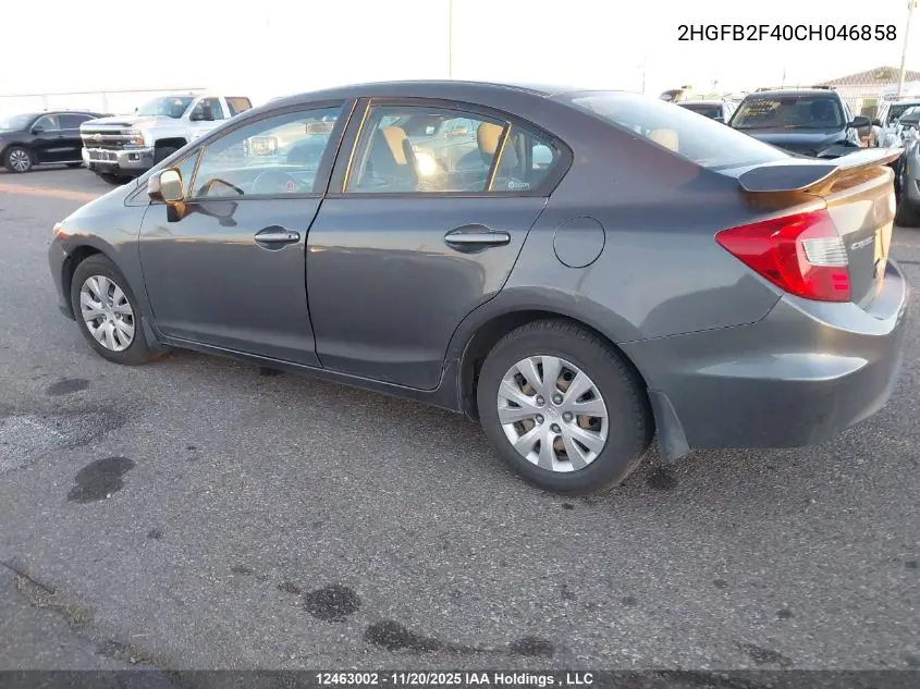 2HGFB2F40CH046858 2012 Honda Civic Lx