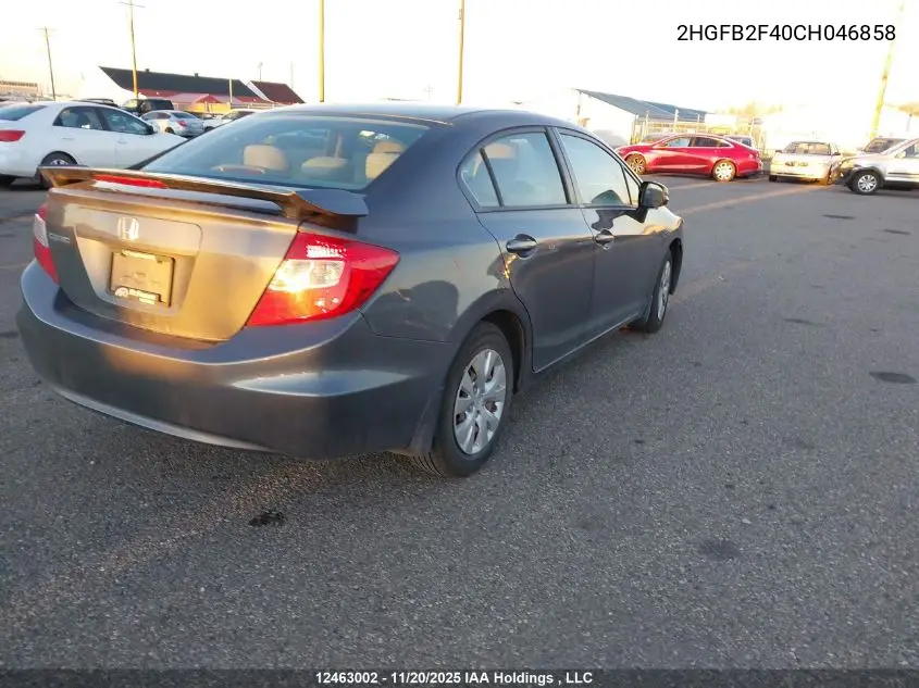 2HGFB2F40CH046858 2012 Honda Civic Lx