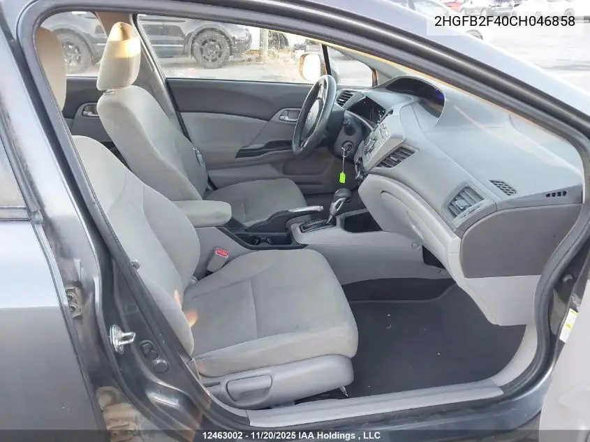 2HGFB2F40CH046858 2012 Honda Civic Lx