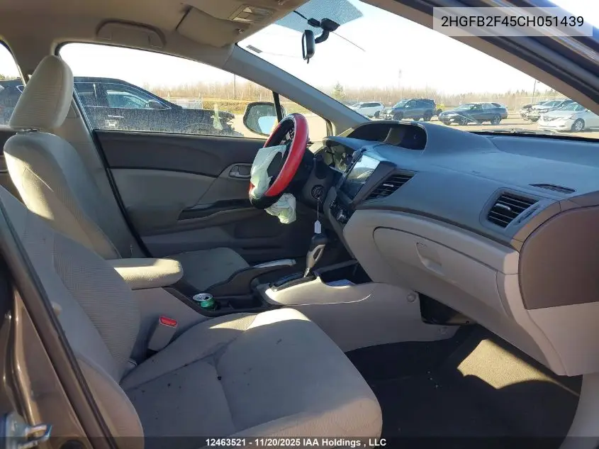 2HGFB2F45CH051439 2012 Honda Civic Lx