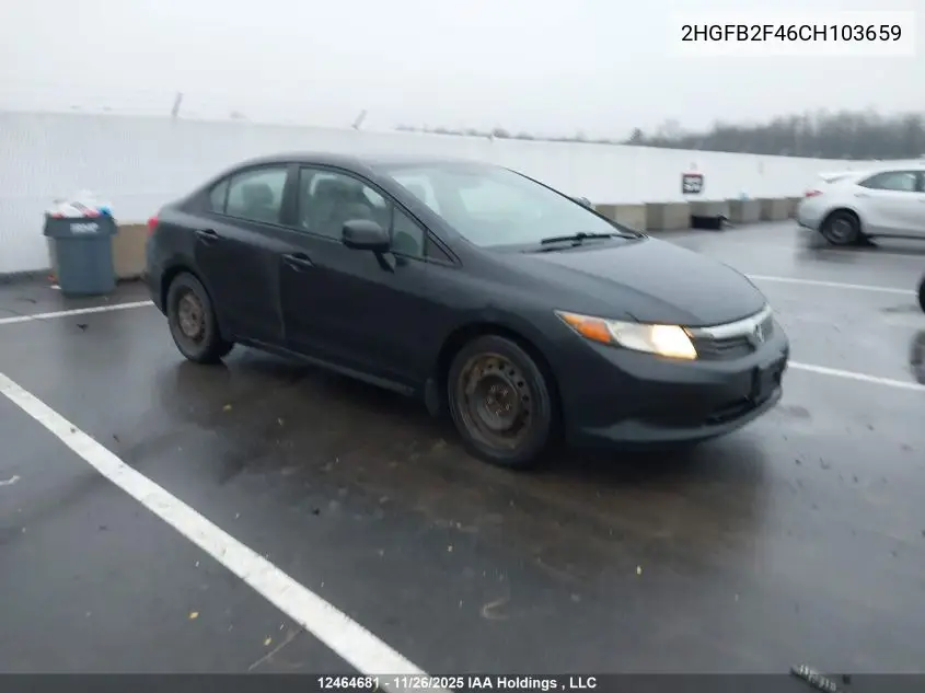 2HGFB2F46CH103659 2012 Honda Civic Lx