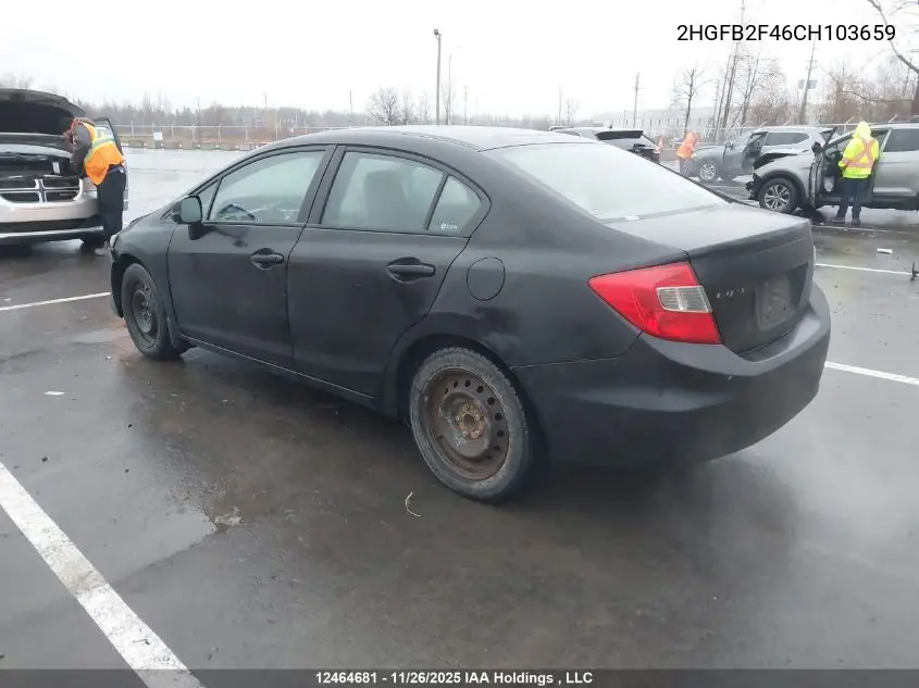 2HGFB2F46CH103659 2012 Honda Civic Lx