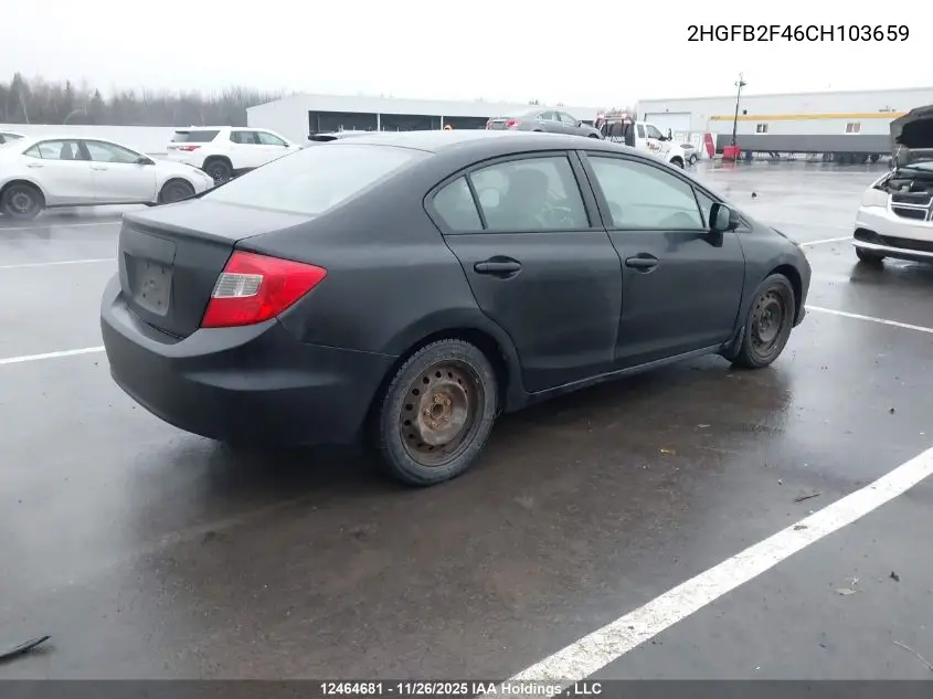 2HGFB2F46CH103659 2012 Honda Civic Lx