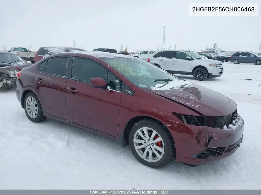 2HGFB2F56CH006468 2012 Honda Civic Lx