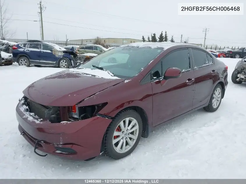 2HGFB2F56CH006468 2012 Honda Civic Lx