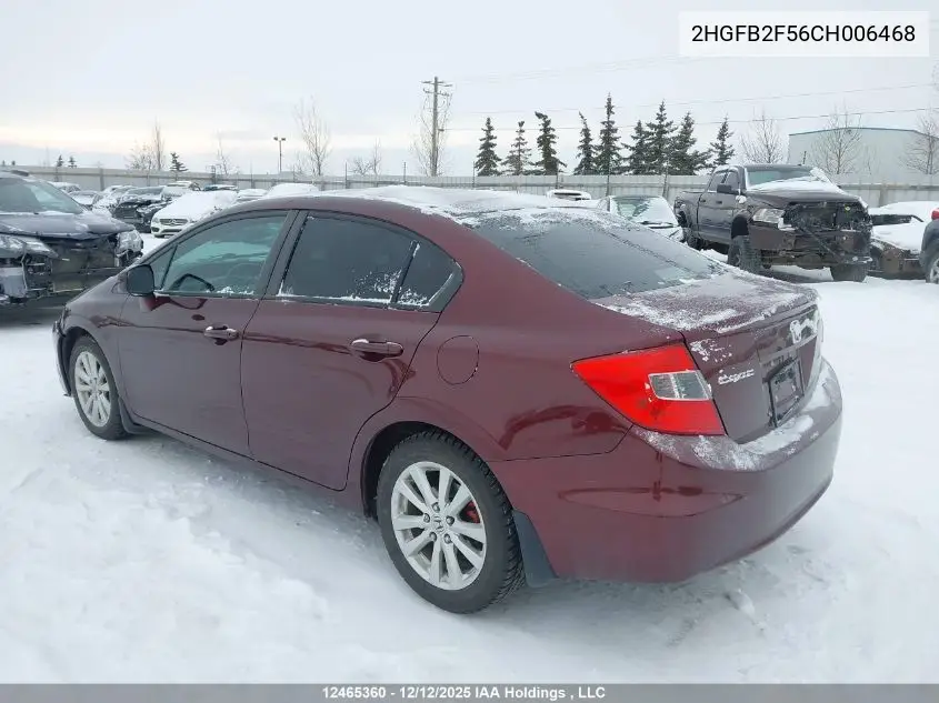 2HGFB2F56CH006468 2012 Honda Civic Lx