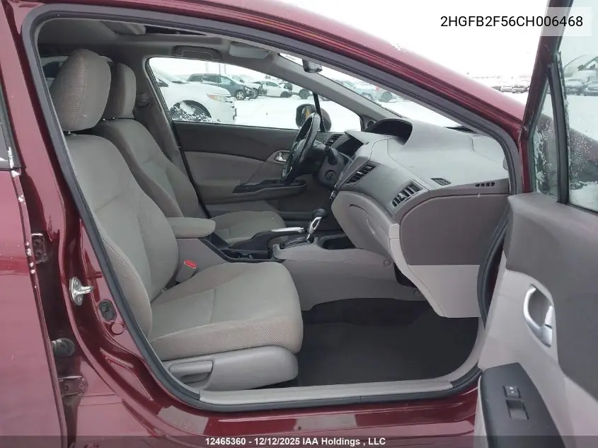 2HGFB2F56CH006468 2012 Honda Civic Lx