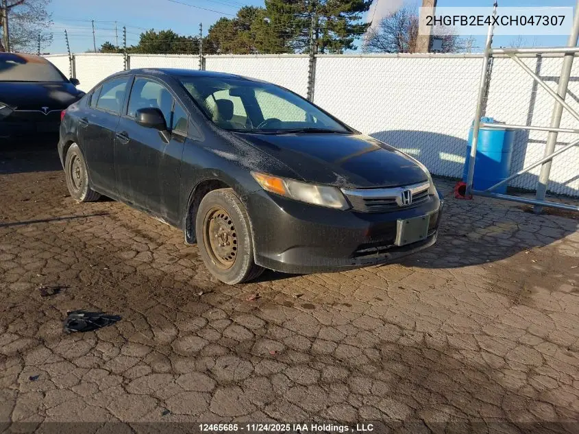 2HGFB2E4XCH047307 2012 Honda Civic Lx