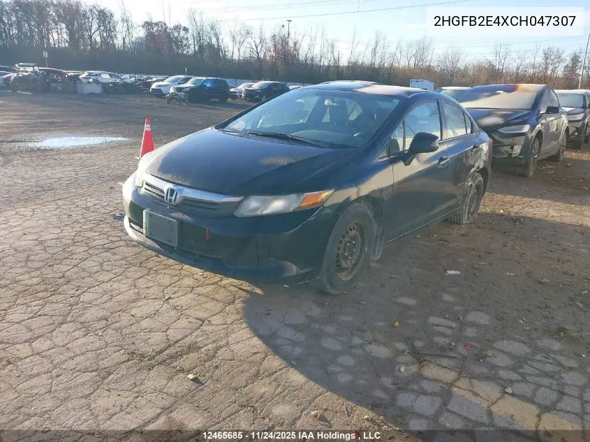 2HGFB2E4XCH047307 2012 Honda Civic Lx