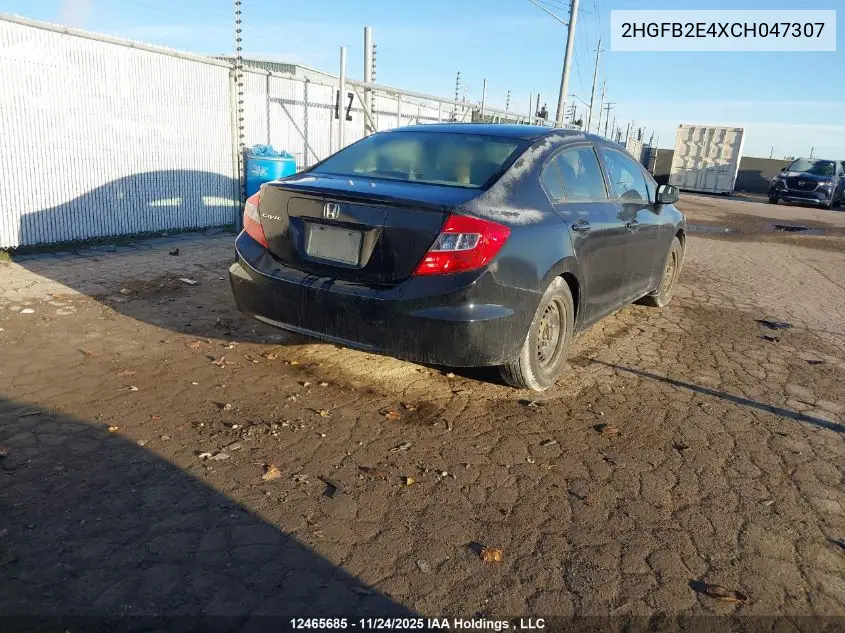 2HGFB2E4XCH047307 2012 Honda Civic Lx